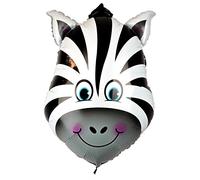 Happium Globos de safari de la selva de 24 pulgadas, animales de granja, globos de animales de cumpleaños de niños, perfecto para decoración de fiesta de cumpleaños de niños (cebra)