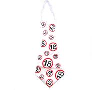 Happium Happy 18 Birthday Tie Number 18 Birthday Party Supplies, Party By Age 18 Ideas and Decorations Funny Birthday Sash Red 18 White Number Tie Tie