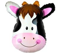 Happium Safari de la selva de 24.0 in, globo de aluminio de animales de granja, globos de animales para cumpleaños de niños, perfecto para decoración de fiesta de cumpleaños de niños (vaca)