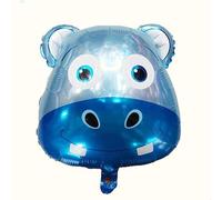 Happium Safari de la selva de 24.0 in, globo de aluminio de animales de granja, globos de animales para cumpleaños de niños, perfecto para decoración de fiesta de cumpleaños de niños (hipopótamo)