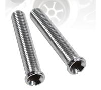 HAPPOW 2 tornillos huecos para fregadero M12 x 70 mm, tornillo hueco para cesta de chapa, tornillos de lavabo de latón cromado, piezas de repuesto para fregadero Franke/Blanco