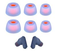 HAPPOW 3 pares de tapones para los oídos de repuesto para JBL Tune 230 NC TWS /T230NC, color negro/azul de silicona, almohadillas para JBL Tune 230 NC TWS (negro)