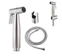 HAPPOW Juego de ducha de mano para bidet, incluye pulverizador de bidé, manguera de ducha de 150 cm y soporte de soporte, material de acero inoxidable, para inodoro, baño, inodoro