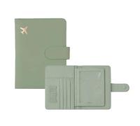 HAPPOW Soporte para pasaporte de piel sintética verde de viaje, cubierta de bloqueo RFID con ranuras para tarjetas y soporte para bolígrafos, organizador de cartera de viaje con cierre magnético