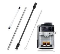 HAPPOW Tubo de leche de acero inoxidable y 2 cepillos de limpieza, compatible con cepillo de limpieza Bosch Siemens EQ6 Plus S700, limpieza eficaz para cafeteras automáticas