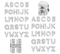 Happtkey 52 Piezas Dijes de Letras con Diamantes de Imitación, Dijes de Letras del Alfabeto Deslizantes de 8mm (A-Z), Joyería de Cristal para Collares Gargantillas Pulseras y Bisutería