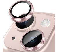 Happtkey Protector de Lente Cámara para iPhone 13, Protector de Pantalla de Vidrio Templado 9H para Cámara Trasera, Anillo de Metal de Aleación de Aluminio Individual, Accesorios para Teléfono