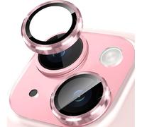 Happtkey Protector de Lente Cámara para iPhone 15 Plus, Protector de Pantalla de Vidrio Templado 9H para Cámara Trasera, Anillo de Metal de Aleación de Aluminio Individual, Accesorios para Teléfono