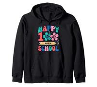 Happy 100 Days of School Flowers 100th Day Groovy Girls Kids Sudadera con Capucha