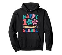 Happy 100 Days of School Flowers 100th Day Groovy Girls Kids Sudadera con Capucha