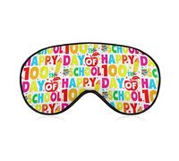 Happy 100 Days of School Sleep Masks Eye Cover Blackout con correa elástica ajustable Night Blindfold para Mujeres Hombres Yoga Travel Nap