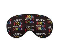 Happy 100 Days of School Sleep Masks Eye Cover Blackout con correa elástica ajustable Night Blindfold para Mujeres Hombres Yoga Travel Nap