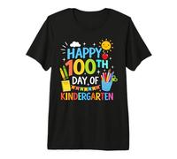 Happy 100th Day of Kindergarten Boys Girls Teacher 100 Days Camiseta Premium