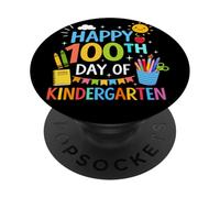 Happy 100th Day of Kindergarten Boys Girls Teacher 100 Days PopSockets PopGrip Adhesivo
