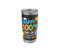 Happy 100th Day of Kindergarten Boys Girls Teacher 100 days Vaso térmico de acero inoxidable de doble pared