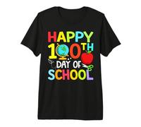 Happy 100th Day of Kindergarten Teacher Boys Girls 100 Days Camiseta Premium