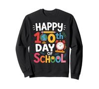 Happy 100th Day of School Iconos Coloridos Maestro Primaria Sudadera