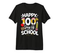 Happy 100th Day of School Teachers Boys Kids Retro 100th Day Camiseta Premium