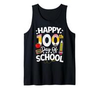 Happy 100th Day of School Teachers Boys Kids Retro 100th Day Camiseta sin Mangas