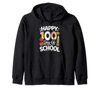 Happy 100th Day of School Teachers Boys Kids Retro 100th Day Sudadera con Capucha