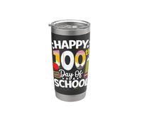 Happy 100th Day of School teachers boys Kids Retro 100th day Vaso térmico de acero inoxidable de doble pared