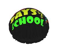 Happy 100th Day Of School Teachers Estudiantes Gorros de ducha Gorro de baño reutilizable Gorro de ducha de baño elástico Suave impermeable para gorros de pelo de todas las longitudes de cabello