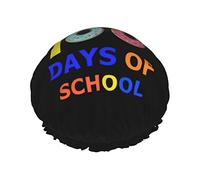 Happy 100th Day Of School Teachers Estudiantes Gorros de ducha Gorro de baño reutilizable Gorro de ducha de baño elástico Suave impermeable para gorros de pelo de todas las longitudes de cabello