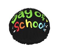 Happy 100th Day Of School Teachers Estudiantes Gorros de ducha Gorro de baño reutilizable Gorro de ducha de baño elástico Suave impermeable para gorros de pelo de todas las longitudes de cabello