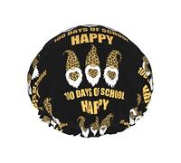 Happy 100th Day Of School Teachers Estudiantes Gorros de ducha Gorro de baño reutilizable Gorro de ducha de baño elástico Suave impermeable para gorros de pelo de todas las longitudes de cabello