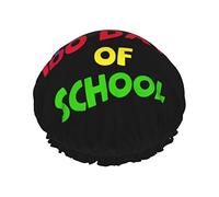 Happy 100th Day Of School Teachers Estudiantes Gorros de ducha Gorro de baño reutilizable Gorro de ducha de baño elástico Suave impermeable para gorros de pelo de todas las longitudes de cabello