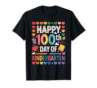 Happy 100th Day Rainbow Hearts Stars Classroom Kindergarten Camiseta