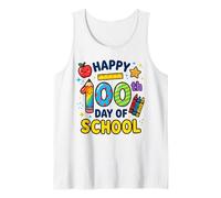 Happy 100th Day Schools Maestro Niños Niños 100 Días de Escuela Camiseta sin Mangas