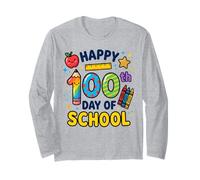 Happy 100th Day Schools Maestro Niños Niños 100 Días de Escuela Manga Larga