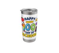 Happy 100th Day Schools Maestro Niños Niños 100 Días de Escuela Vaso térmico de acero inoxidable de doble pared