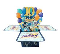 Happy 10th Birthday Pop Up Tarjeta para niño, 10 años de edad, idea de regalo de cumpleaños para hijo, sobrino, divertida tarjeta de felicitación 3D para niños a los que les gustan los videojuegos