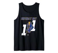 Happy 11th Birthday Boy Hockey Bisonte Hockey Theme Camiseta sin Mangas