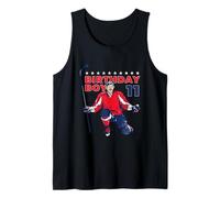 Happy 11th Birthday Boy Hockey Player Ice Hockey Theme Camiseta sin Mangas