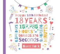 Happy 18th Birthday - Guest Book: Great for 18th Birthday Party Decorations, Birthday Gifts for men and women - 18 Years Keepsake Memory & Decor ... pages for Messages and Photos of Guests