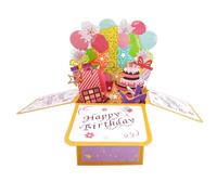 Happy 1st Birthday Pop Up Tarjeta para niñas, 1 año de edad, idea de regalo de cumpleaños para hija sobrina, divertida tarjeta de felicitación 3D de primer cumpleaños para ella