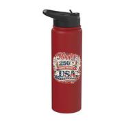 Happy 250th Birthday USA 1776 2026 Patriotic USA Stainless Steel Insulated Water Bottle