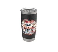 Happy 250th Birthday USA 1776 2026 Patriotic USA Vaso térmico de acero inoxidable de doble pared
