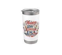 Happy 250th Birthday USA 1776 2026 Patriotic USA Vaso térmico de acero inoxidable de doble pared