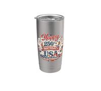 Happy 250th Birthday USA 1776 2026 Patriotic USA Vaso térmico de acero inoxidable de doble pared