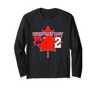 Happy 2nd Birthday Boy Canada Maple Leaf Hockey sobre Hielo Manga Larga