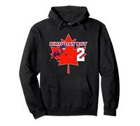 Happy 2nd Birthday Boy Canada Maple Leaf Hockey sobre Hielo Sudadera con Capucha
