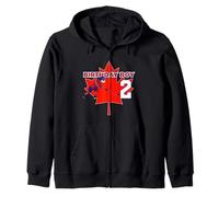 Happy 2nd Birthday Boy Canada Maple Leaf Hockey sobre Hielo Sudadera con Capucha