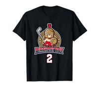 Happy 2nd Birthday Boy Little Roman Warrior Hockey sobre Hielo Camiseta