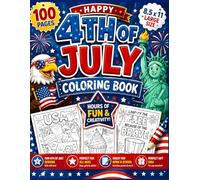 Happy 4th of July Coloring Book for Kids Ages 4-8: Bold & Easy Patriotic Coloring Pages with Fireworks, Cute American Designs, Summer Fun, USA ... Independence Day Activities for Kids Ages 4-8