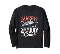 Happy 4th of July Cruise American Flag Patriotic Celebration Manga Larga