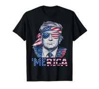 Happy 4th Of July Donald Trump 'Merica USA Flag Gafas de sol Camiseta